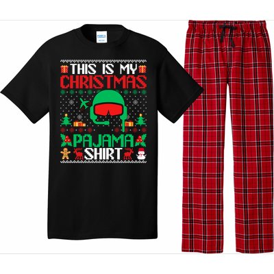 Airline Pilot Christmas Pajama Gift Airplane Pilot Xmas Gift Pajama Set