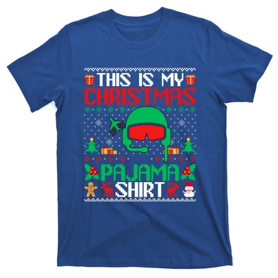 Airline Pilot Christmas Pajama Gift Airplane Pilot Xmas Gift T-Shirt