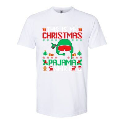 Airline Pilot Christmas Pajama Gift Airplane Pilot Xmas Gift Softstyle CVC T-Shirt