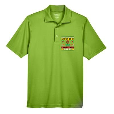 Airline Pilot Christmas Party Airplane Pilot Xmas Ugly Style Funny Gift Men's Origin Performance Pique Polo