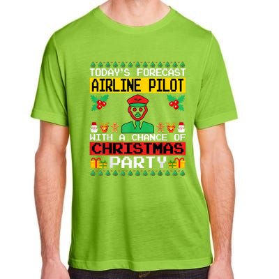 Airline Pilot Christmas Party Airplane Pilot Xmas Ugly Style Funny Gift Adult ChromaSoft Performance T-Shirt