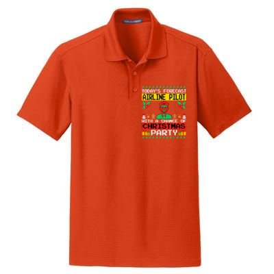 Airline Pilot Christmas Party Airplane Pilot Xmas Ugly Style Funny Gift Dry Zone Grid Polo