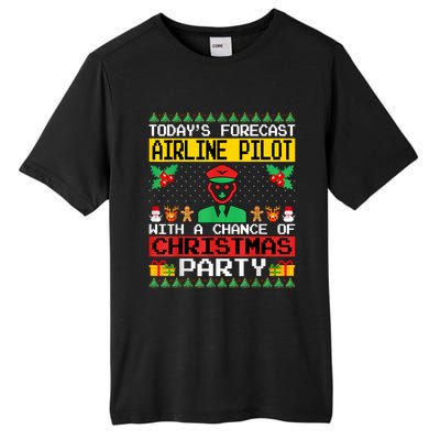 Airline Pilot Christmas Party Airplane Pilot Xmas Ugly Style Funny Gift Tall Fusion ChromaSoft Performance T-Shirt