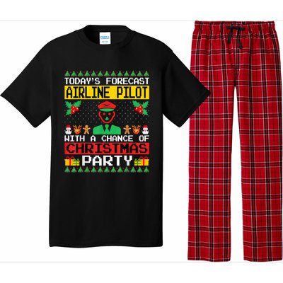 Airline Pilot Christmas Party Airplane Pilot Xmas Ugly Style Funny Gift Pajama Set