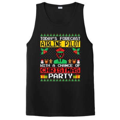 Airline Pilot Christmas Party Airplane Pilot Xmas Ugly Style Funny Gift PosiCharge Competitor Tank