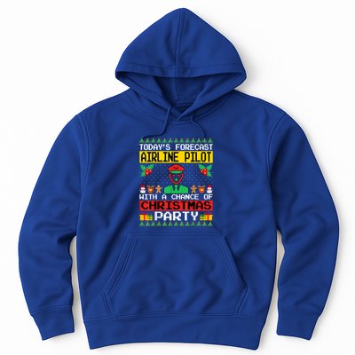 Airline Pilot Christmas Party Airplane Pilot Xmas Ugly Style Funny Gift Hoodie