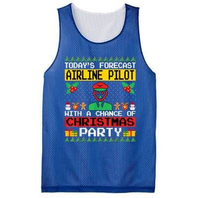 Airline Pilot Christmas Party Airplane Pilot Xmas Ugly Style Funny Gift Mesh Reversible Basketball Jersey Tank