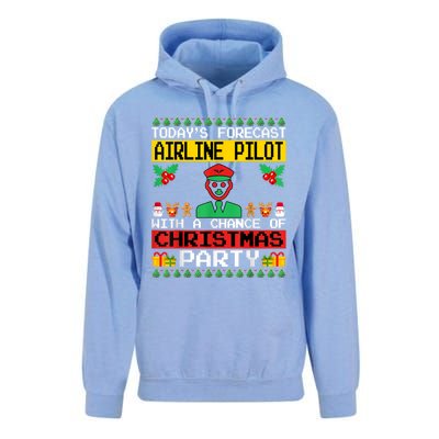 Airline Pilot Christmas Party Airplane Pilot Xmas Ugly Style Funny Gift Unisex Surf Hoodie