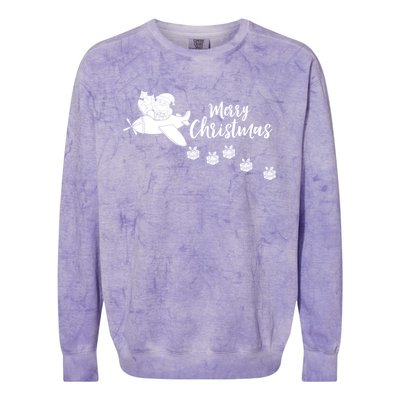 Aircraft Pilot Christmas Xmas Airplane Merry Christmas Gift Colorblast Crewneck Sweatshirt