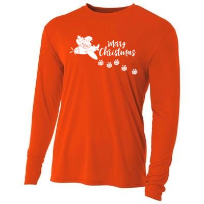 Aircraft Pilot Christmas Xmas Airplane Merry Christmas Gift Cooling Performance Long Sleeve Crew