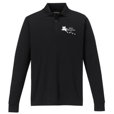 Aircraft Pilot Christmas Xmas Airplane Merry Christmas Gift Performance Long Sleeve Polo