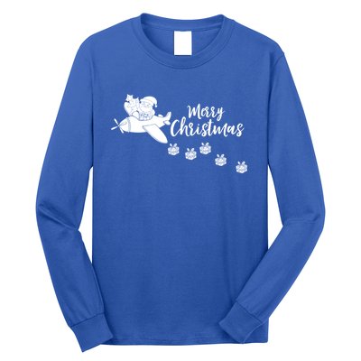 Aircraft Pilot Christmas Xmas Airplane Merry Christmas Gift Long Sleeve Shirt