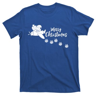 Aircraft Pilot Christmas Xmas Airplane Merry Christmas Gift T-Shirt