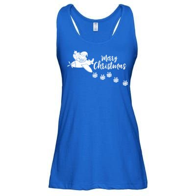 Aircraft Pilot Christmas Xmas Airplane Merry Christmas Gift Ladies Essential Flowy Tank