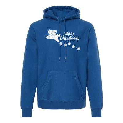 Aircraft Pilot Christmas Xmas Airplane Merry Christmas Gift Premium Hoodie