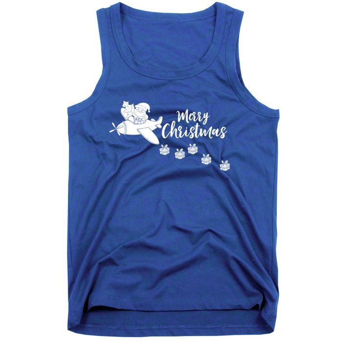 Aircraft Pilot Christmas Xmas Airplane Merry Christmas Gift Tank Top