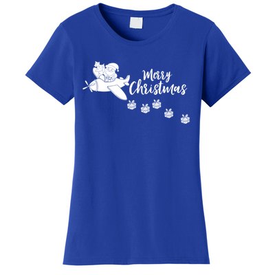 Aircraft Pilot Christmas Xmas Airplane Merry Christmas Gift Women's T-Shirt