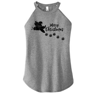 Aircraft Pilot Christmas Xmas Airplane Merry Christmas Gift Women's Perfect Tri Rocker Tank