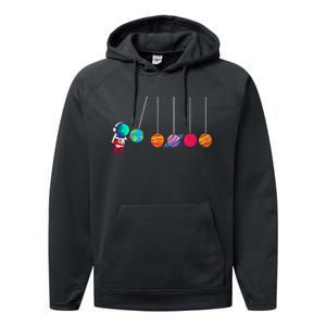 Astrophysicist Planet Cradle Astronomy Performance Fleece Hoodie