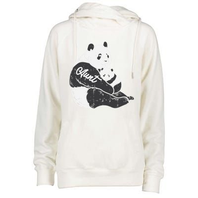 Aunt Panda Cub Hug Cute Bear Mothers Day Aunty Auntie Gift Womens Funnel Neck Pullover Hood