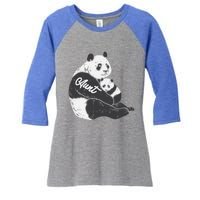 Aunt Panda Cub Hug Cute Bear Mothers Day Aunty Auntie Gift Women's Tri-Blend 3/4-Sleeve Raglan Shirt