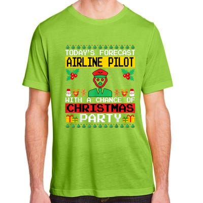 Airline Pilot Christmas Party Airplane Pilot Xmas Ugly Style Cute Gift Adult ChromaSoft Performance T-Shirt