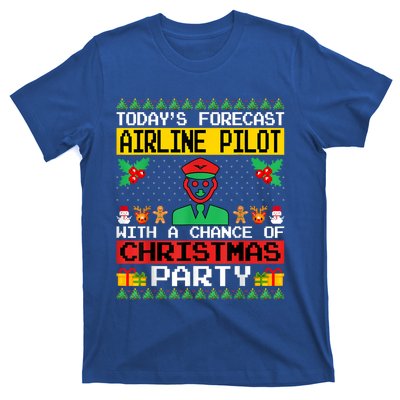 Airline Pilot Christmas Party Airplane Pilot Xmas Ugly Style Cute Gift T-Shirt