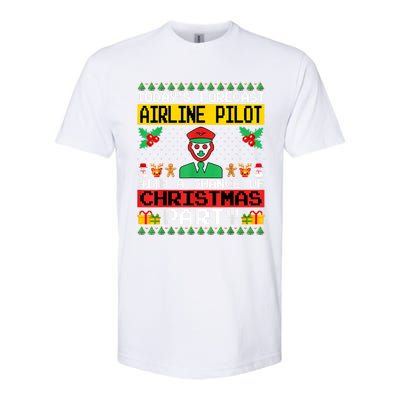 Airline Pilot Christmas Party Airplane Pilot Xmas Ugly Style Cute Gift Softstyle CVC T-Shirt