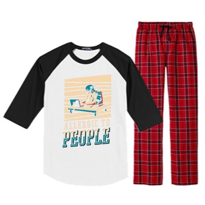 Ai Programmer Coder Software Engineer Allergic To People Cool Gift Raglan Sleeve Pajama Set