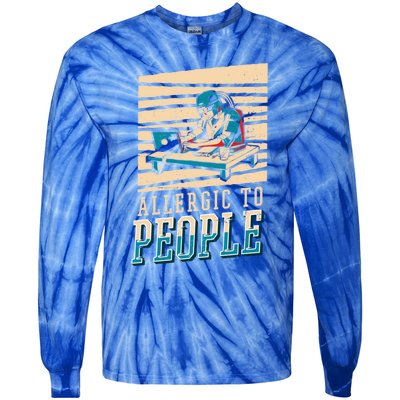 Ai Programmer Coder Software Engineer Allergic To People Cool Gift Tie-Dye Long Sleeve Shirt