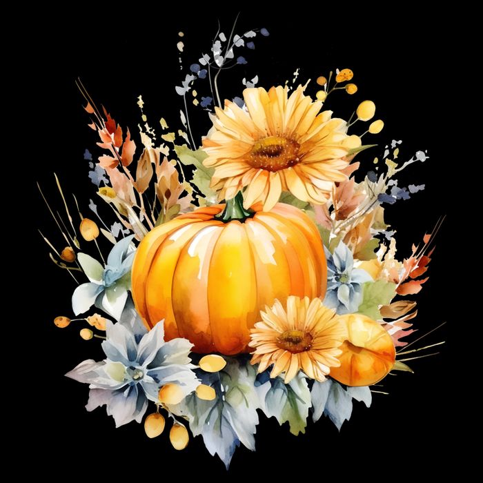 Autumn Pumpkin Cute Floral Halloween 16 in Basic Backpack