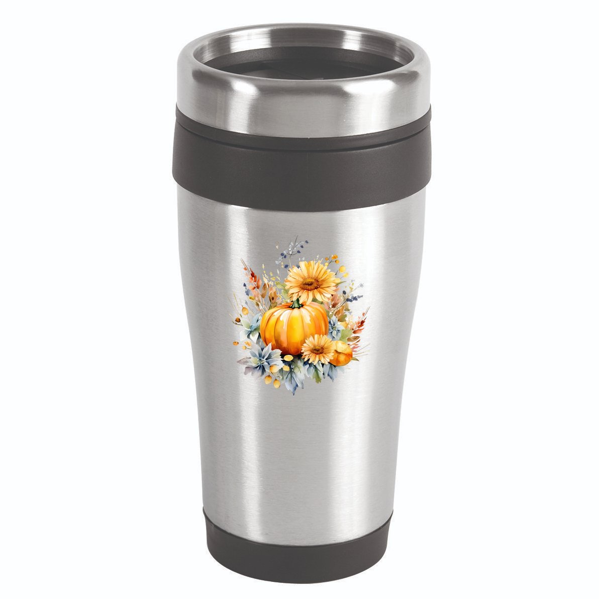 Autumn Pumpkin Cute Floral Halloween 16oz Travel Tumbler