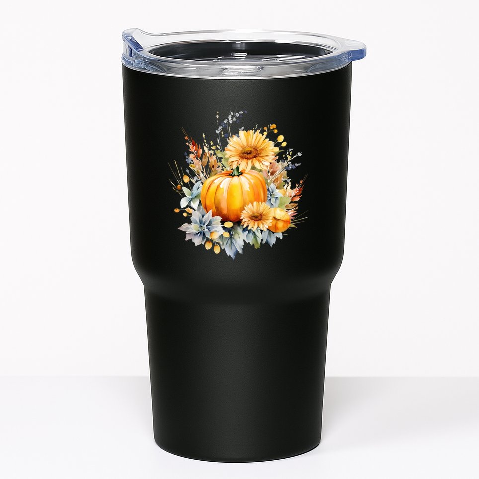 Autumn Pumpkin Cute Floral Halloween Tumbler