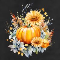 Autumn Pumpkin Cute Floral Halloween Hat