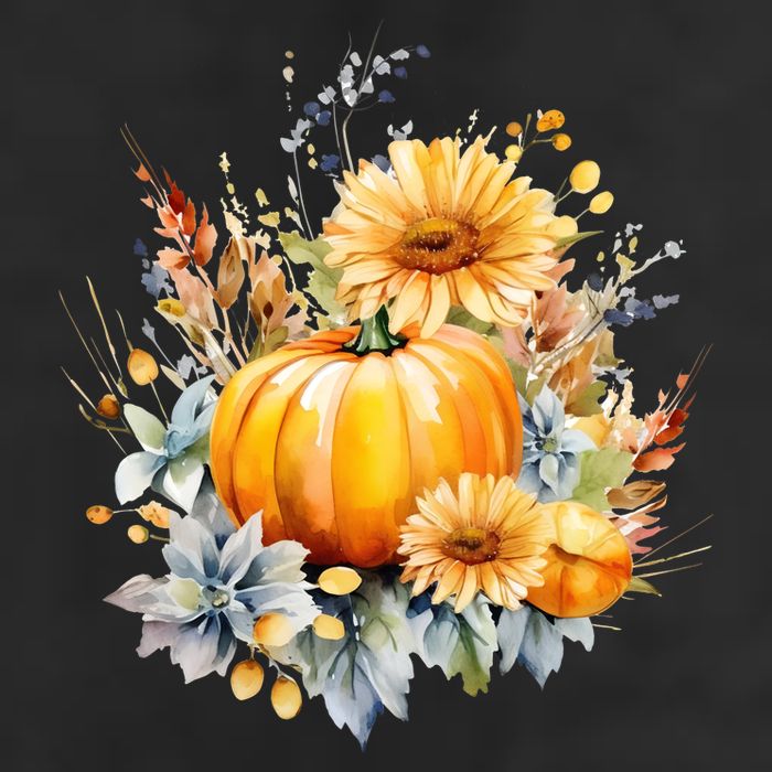 Autumn Pumpkin Cute Floral Halloween Hat