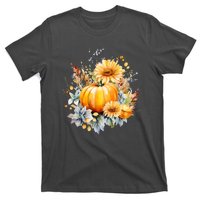 Autumn Pumpkin Cute Floral Halloween T-Shirt