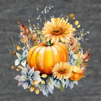 Autumn Pumpkin Cute Floral Halloween Flatbill Hat