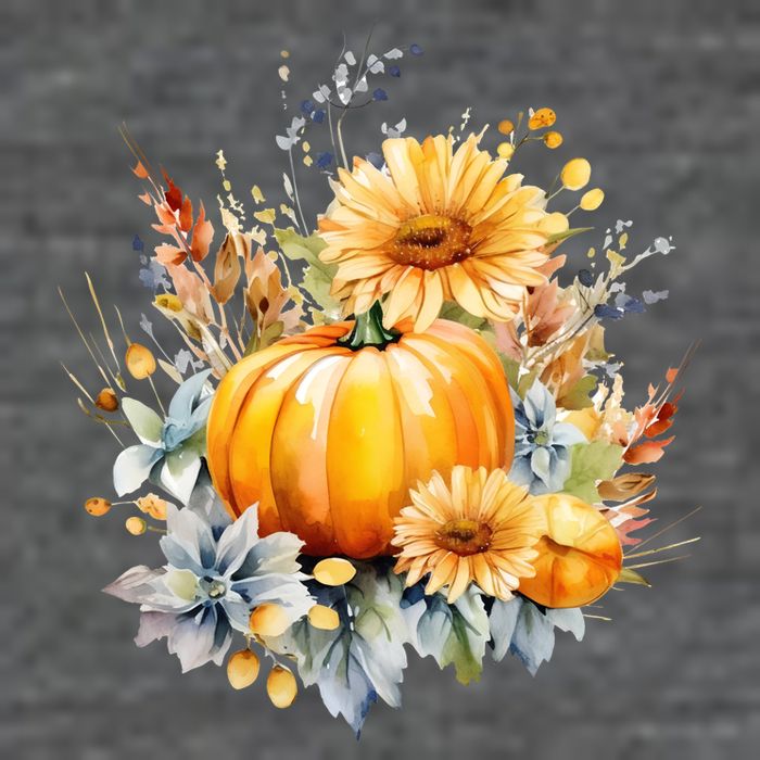 Autumn Pumpkin Cute Floral Halloween Flatbill Hat