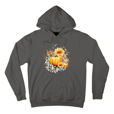 Autumn Pumpkin Cute Floral Halloween Tall Hoodie