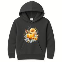 Autumn Pumpkin Cute Floral Halloween Kids Hoodie