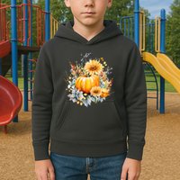 Autumn Pumpkin Cute Floral Halloween Kids Hoodie