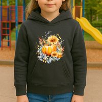 Autumn Pumpkin Cute Floral Halloween Kids Hoodie