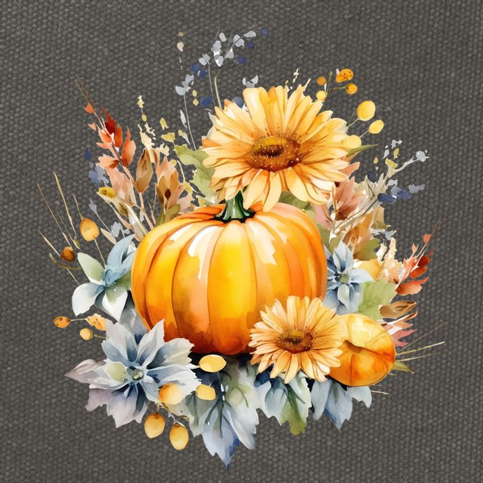 Autumn Pumpkin Cute Floral Halloween Cotton Canvas Backpack