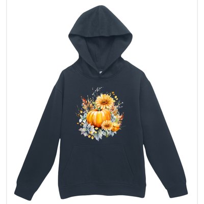 Autumn Pumpkin Cute Floral Halloween Urban Pullover Hoodie