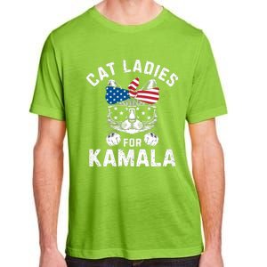 American Patriotic Cat Supports Kamala Harris Cat Ladies For Kamala Patriotic Adult ChromaSoft Performance T-Shirt