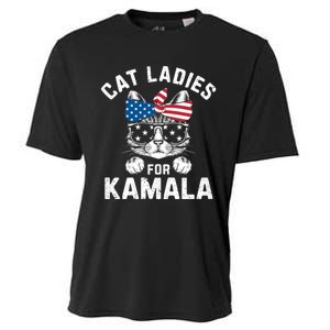 American Patriotic Cat Supports Kamala Harris Cat Ladies For Kamala Patriotic Cooling Performance Crew T-Shirt