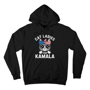 American Patriotic Cat Supports Kamala Harris Cat Ladies For Kamala Patriotic Hoodie