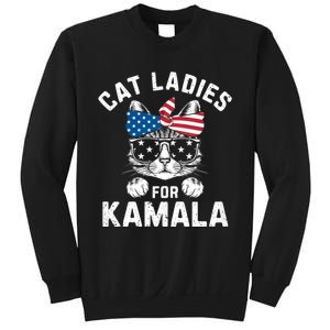 American Patriotic Cat Supports Kamala Harris Cat Ladies For Kamala Patriotic Sweatshirt