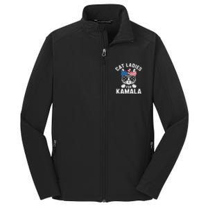 American Patriotic Cat Supports Kamala Harris Cat Ladies For Kamala Patriotic Core Soft Shell Jacket