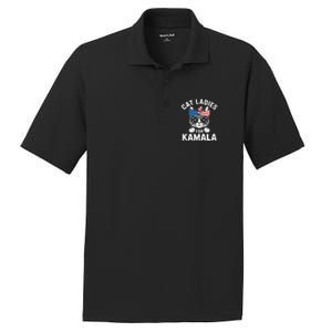 American Patriotic Cat Supports Kamala Harris Cat Ladies For Kamala Patriotic PosiCharge RacerMesh Polo